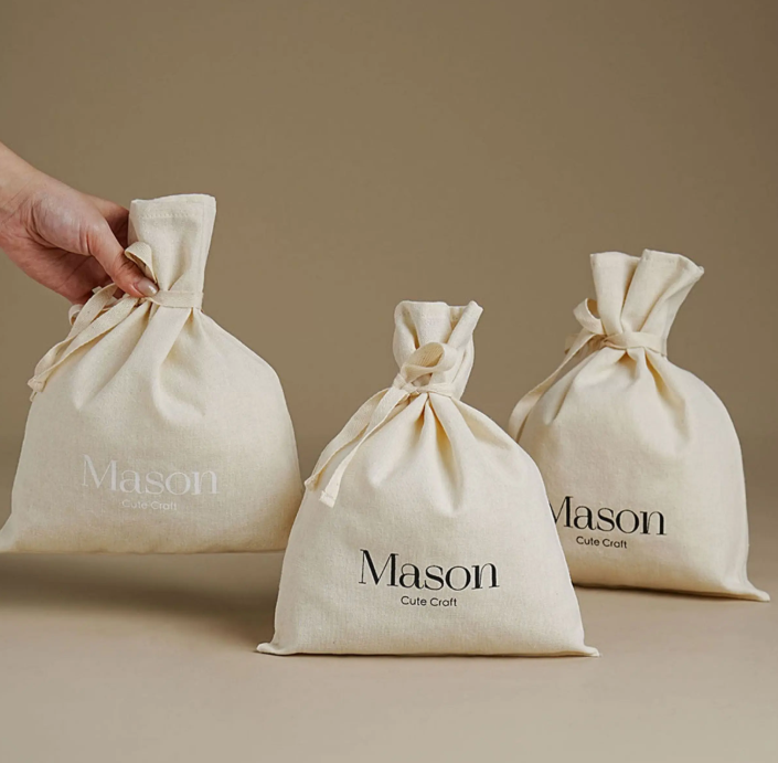 로고가 새겨진 맞춤형 면 소재 드로스트링 백, 고급스러 - Luxury Skincare Logo 리뷰 및 가격